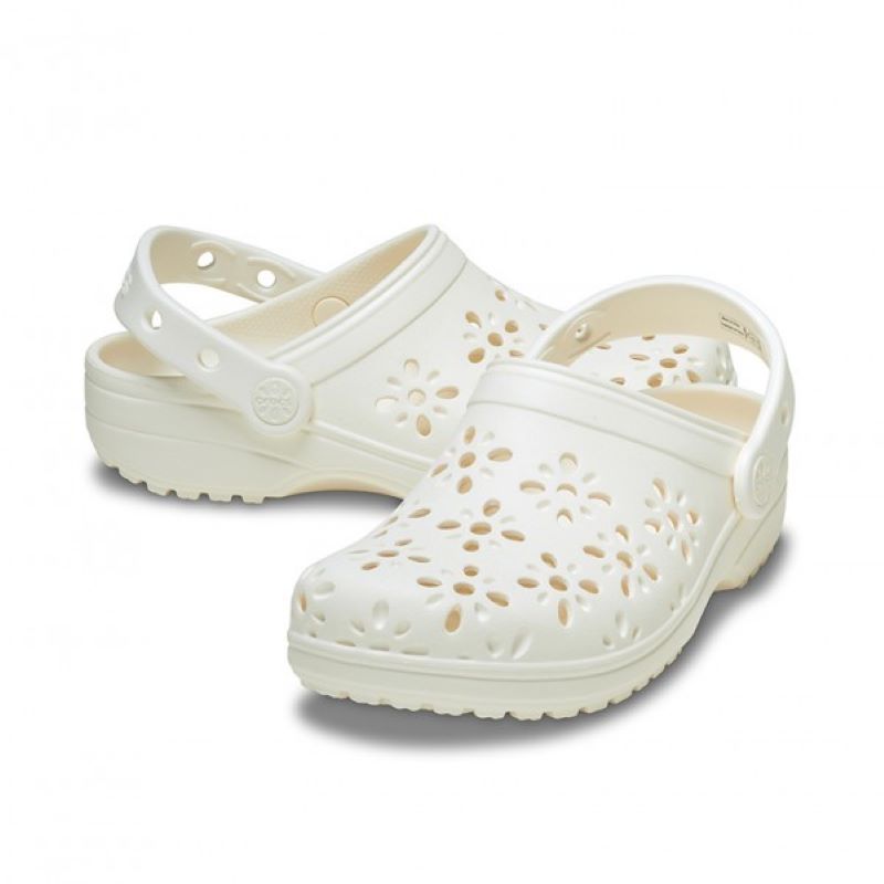 Papuci Crocs Classic Floral Cut Out Clog