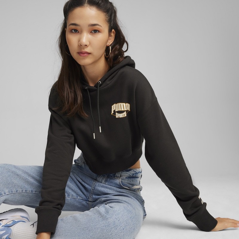 Poze Hanorac Puma TEAM Cropped Hoodie various-brands.ro