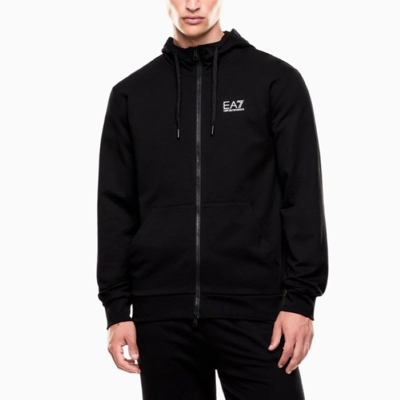 Bluza cu fermoar EA7 TRAIN LOGO SERIES M HOODIE FZ EXTENDED LOGO COFT CC