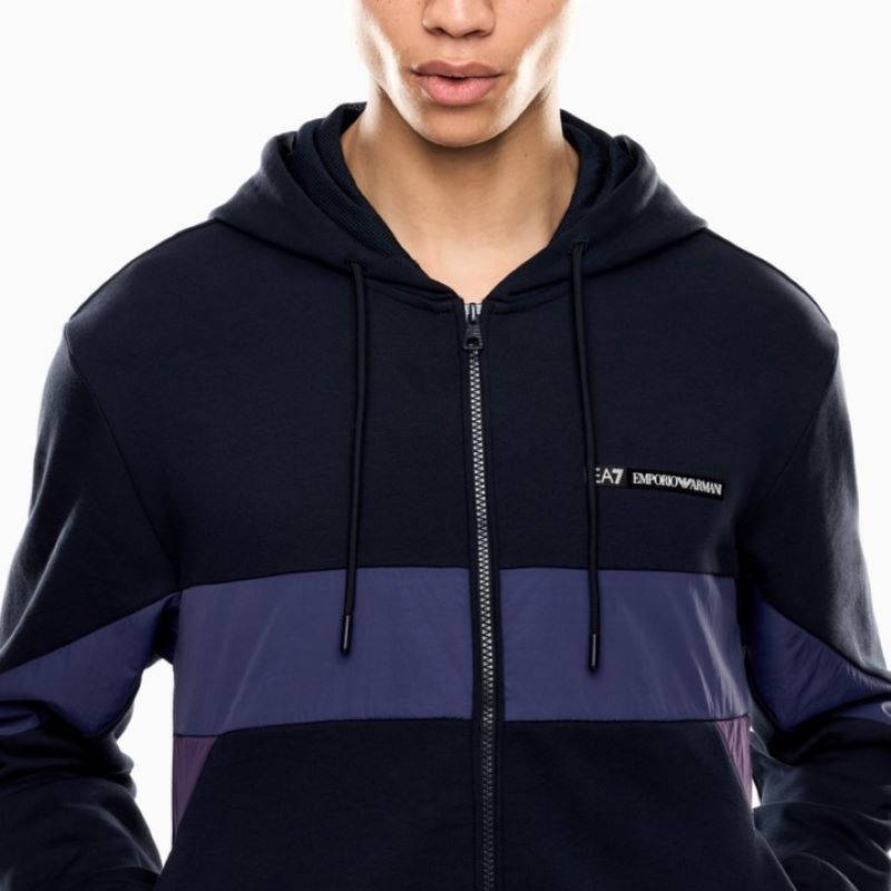 Trening EA7 TRAIN ATHLETIC COLOUR BLOCK M T-SUIT HOODIE FZ CH COPL - 2 | YEO