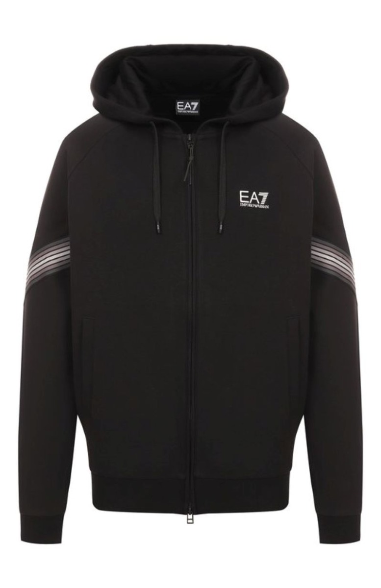 Bluza cu fermoar EA7 TRAIN 7 LINES M HOODIE FZ TAPE