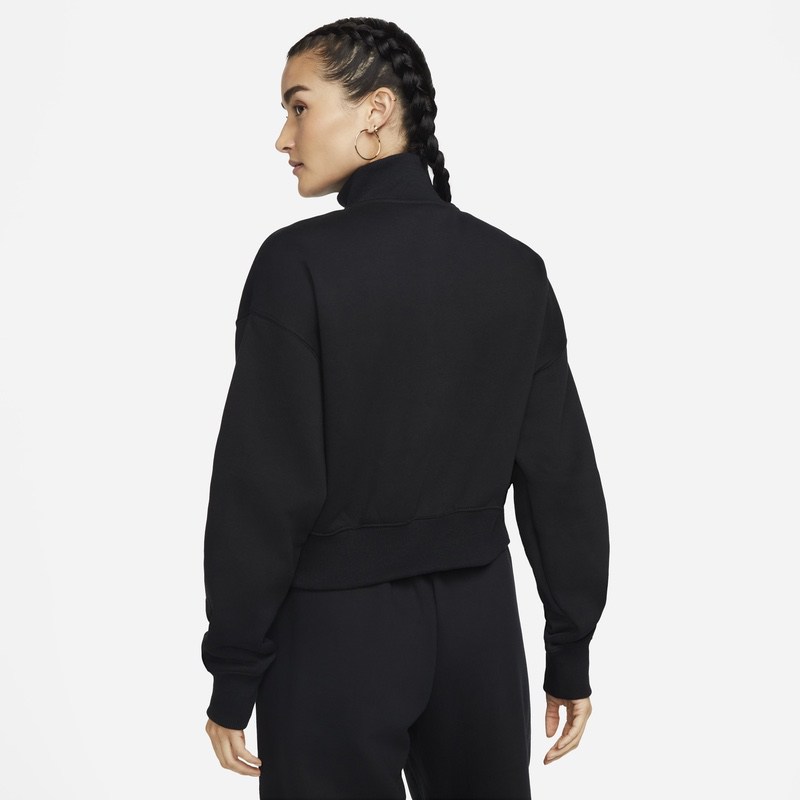 Bluza cu fermoar Nike W NSW PHNX FLC QZ CROP