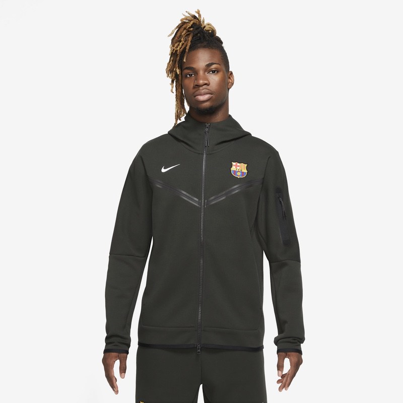 Bluza cu fermoar nike fcb mnsw tch flc hoodie fzwr