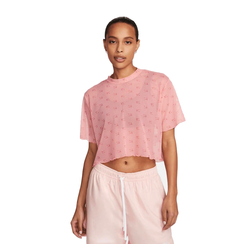 Tricou Nike W NSW AIR AOP MESH SS CROP TOP