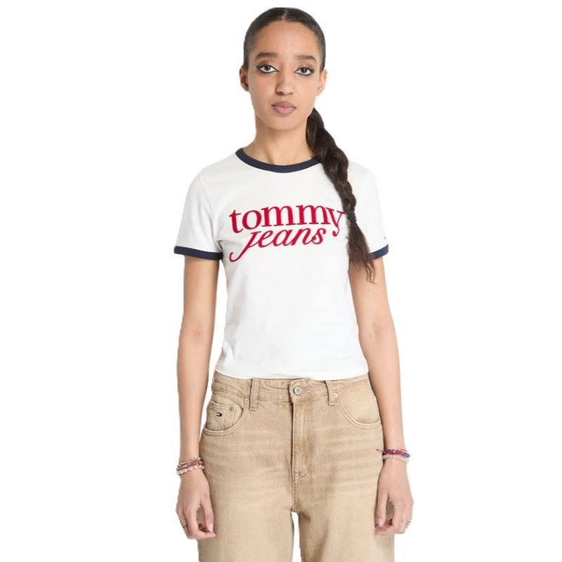 Tricou Tommy Hilfiger TJW SLIM SH SCRIPT RINGRTEE EXT