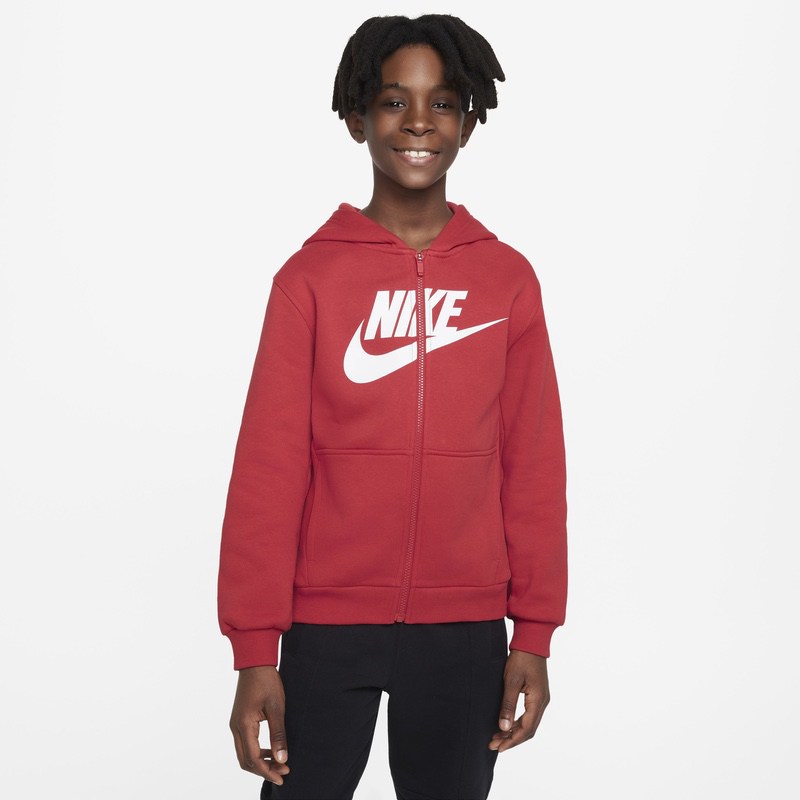 Bluza cu fermoar nike k nsw club flc hd fz ls hbr