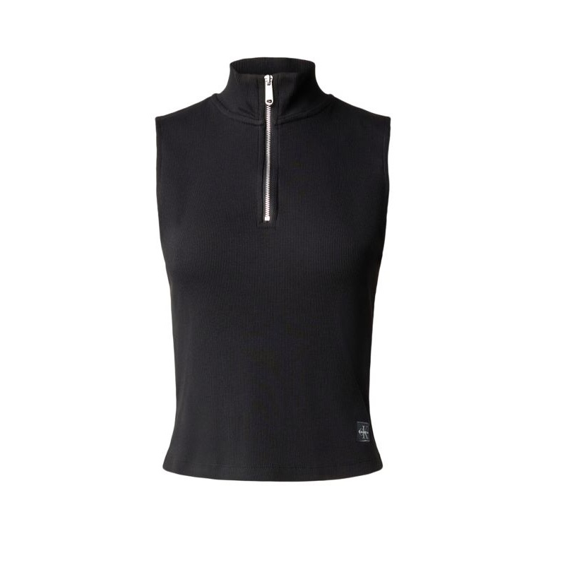 Bluza cu fermoar Calvin Klein A- WOVEN LABEL SL QZ TOP - 1 | YEO