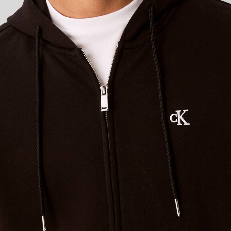 Bluza cu fermoar Calvin Klein LS EU 350TERRY MONOGRAM FZHOODI