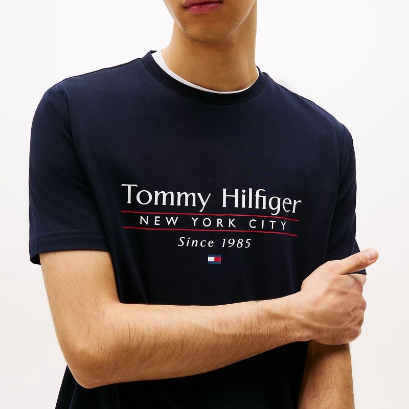Tricou Tommy Hilfiger HILFIGER CENTER STACK TEE