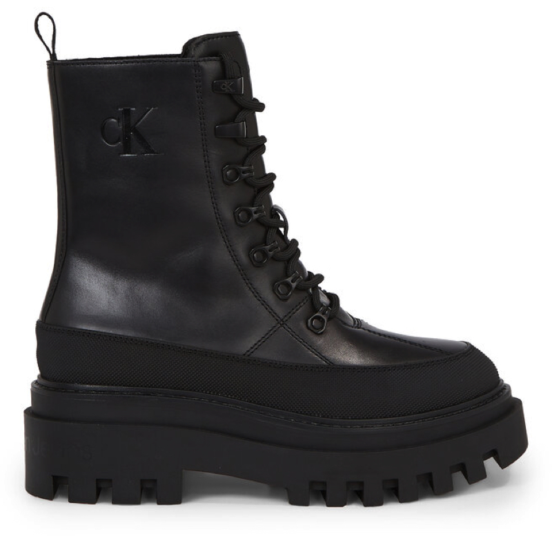 Pantofi Sport Calvin Klein FLATFORM LACE UP BOOT LTH