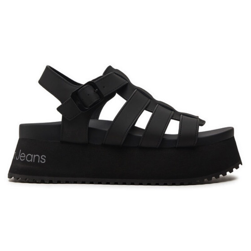 Sandale Calvin Klein Platform Buckle Rubbermg MTL