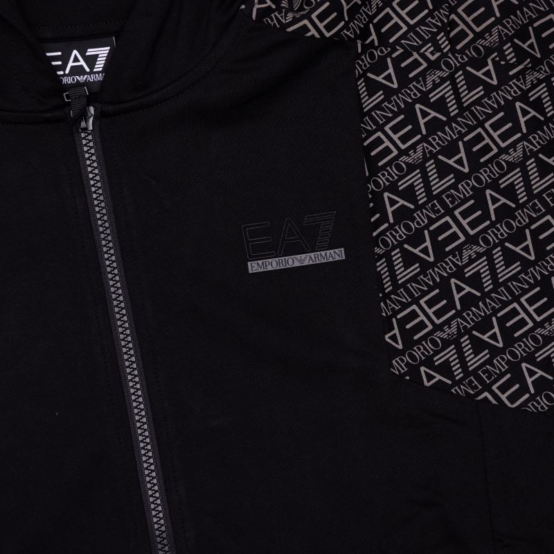 Bluza cu fermoar EA7 TRAIN GRAPHIC SERIES BOY HOODIE FZ COFT MONOGRAM LOGO
