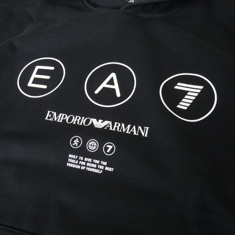 Hanorac EA7 TRAIN LOGO SERIES M  HOODIE RN COFT WRITINGS - imagine 2