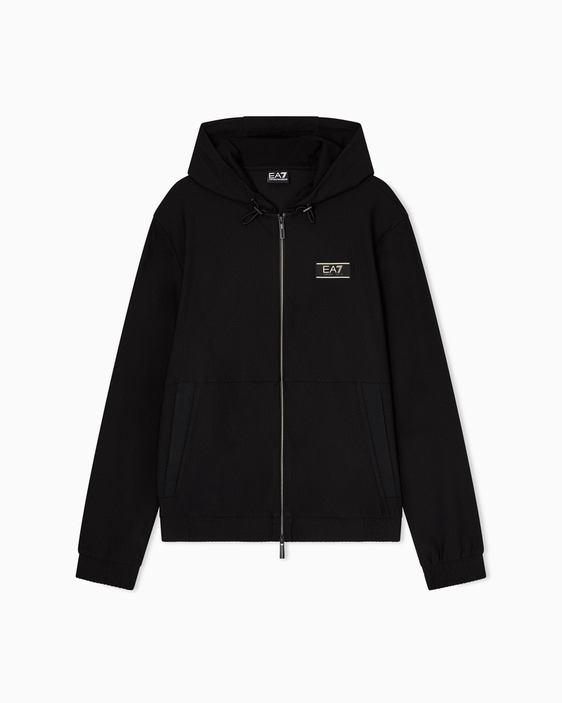 Bluza cu fermoar EA7 TRAIN PREMIUM LABEL M  HOODIE FZ KNITTED JACQUARD - imagine 3