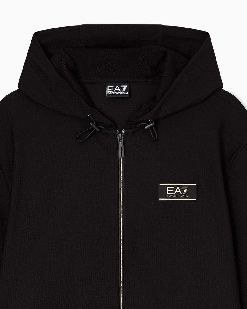 Bluza cu fermoar EA7 TRAIN PREMIUM LABEL M  HOODIE FZ KNITTED JACQUARD - imagine 5