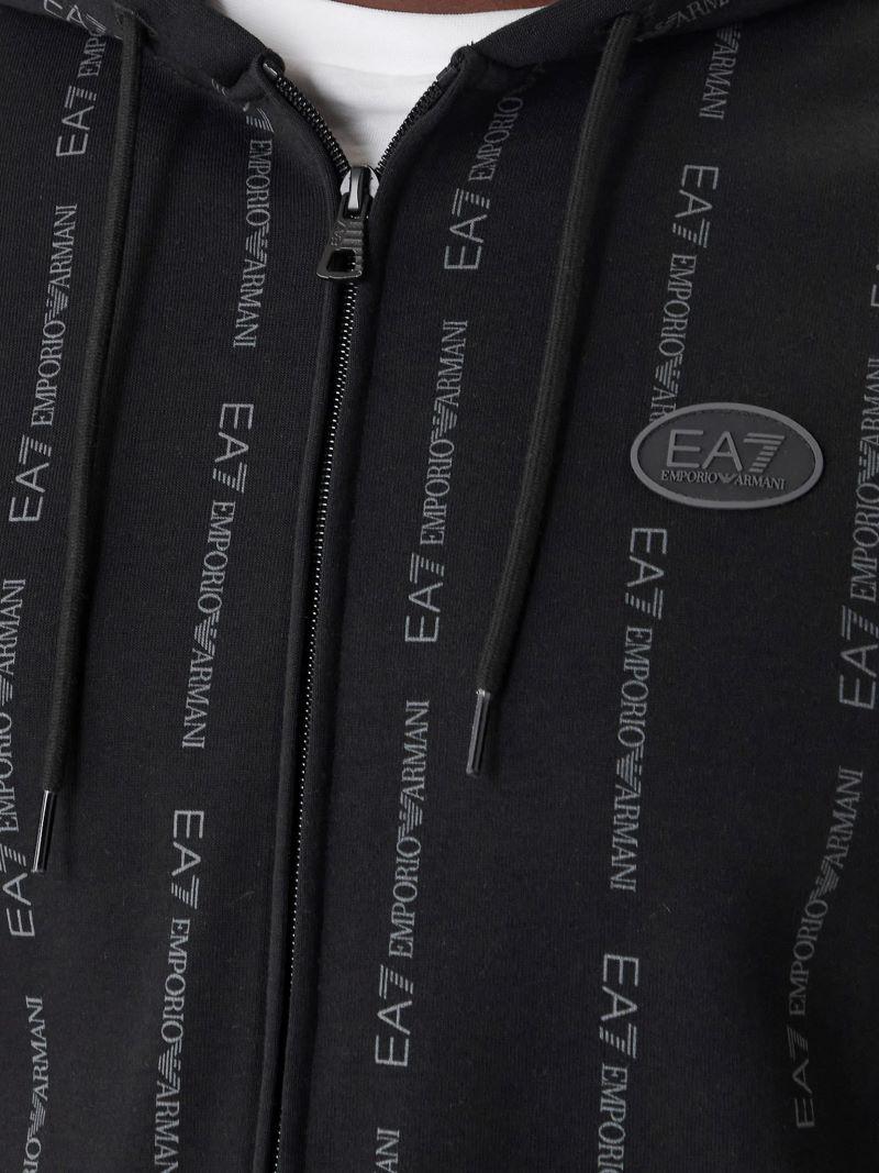 Bluza cu fermoar EA7 TRAIN GRAPHIC SERIES M HOODIE FZ COPL MONOGRAM PRINTED - imagine 3