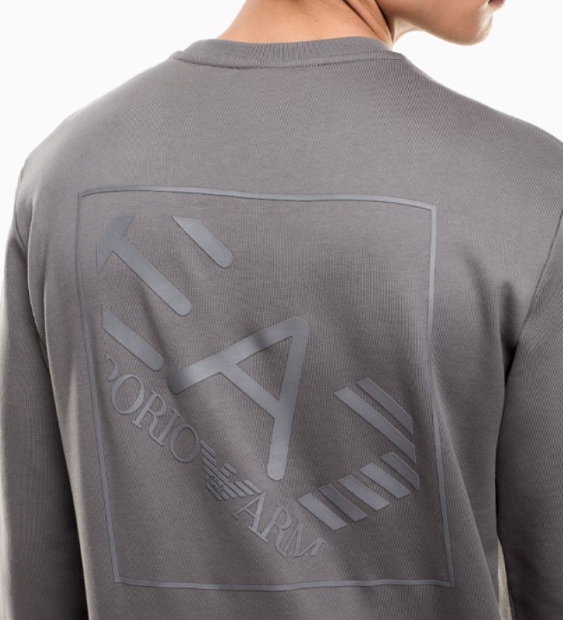 Bluza EA7 TRAIN LOGO SERIES M OVERSIZE  LOGO T-TOP CN COFT - imagine 3