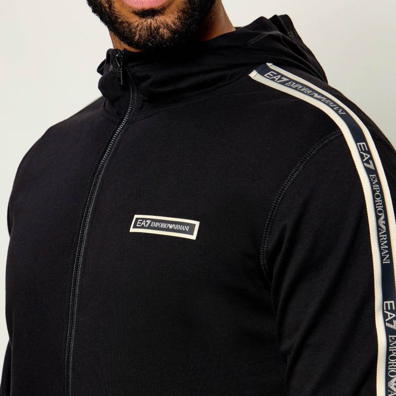 Bluza cu fermoar EA7 TRAIN LOGO SERIES MAN  HOODIE FZ CO PL TAPE