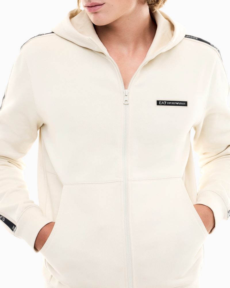 Bluza cu fermoar EA7 TRAIN LOGO SERIES M TAPE HOODIE FZ BR — imaginea 3