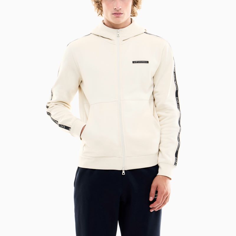 Bluza cu fermoar EA7 TRAIN LOGO SERIES M TAPE HOODIE FZ BR