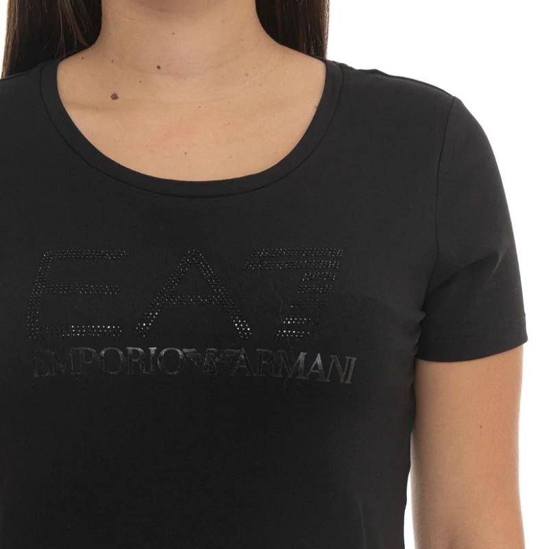 Tricou EA7 TRAIN LOGO SERIES W TEE SS RN FANCY STRASS - imagine 3