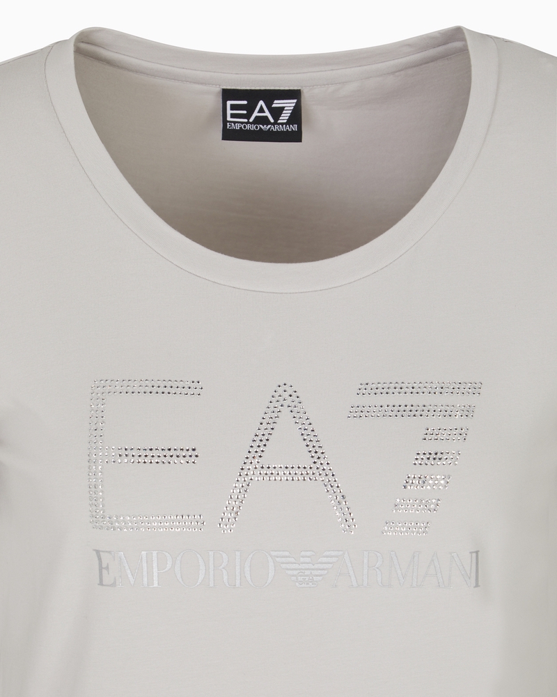 Tricou EA7 TRAIN LOGO SERIES W TEE SS RN FANCY STRASS - imagine 3