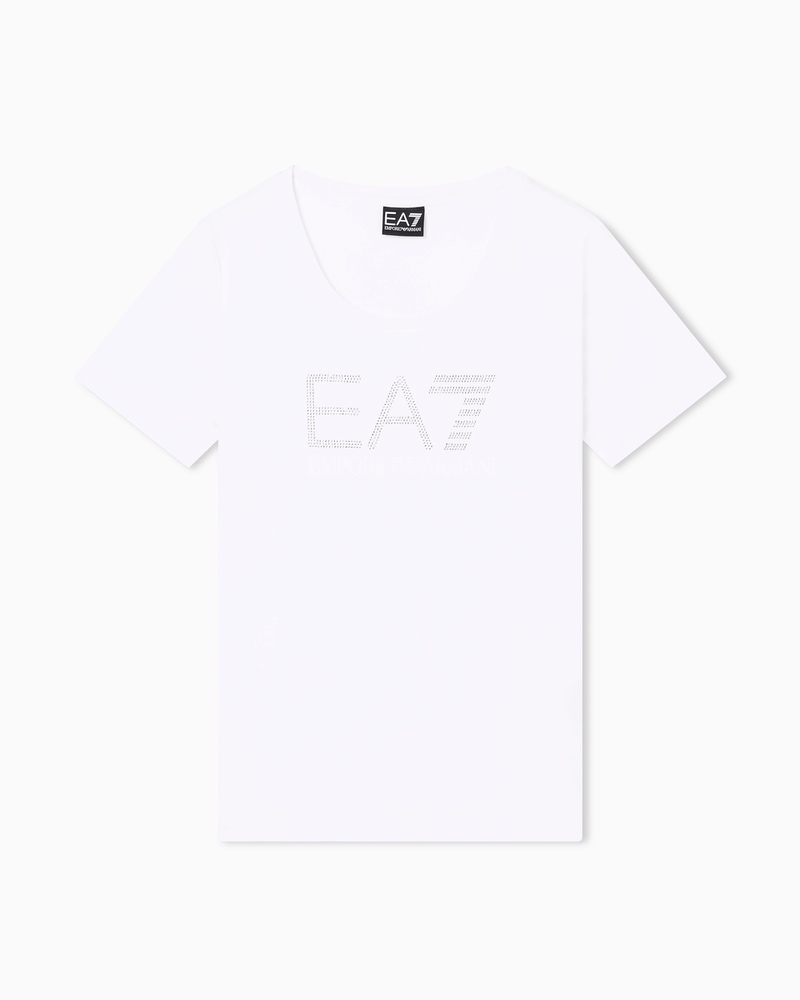 Tricou EA7 TRAIN LOGO SERIES W TEE SS RN FANCY STRASS - imagine 3