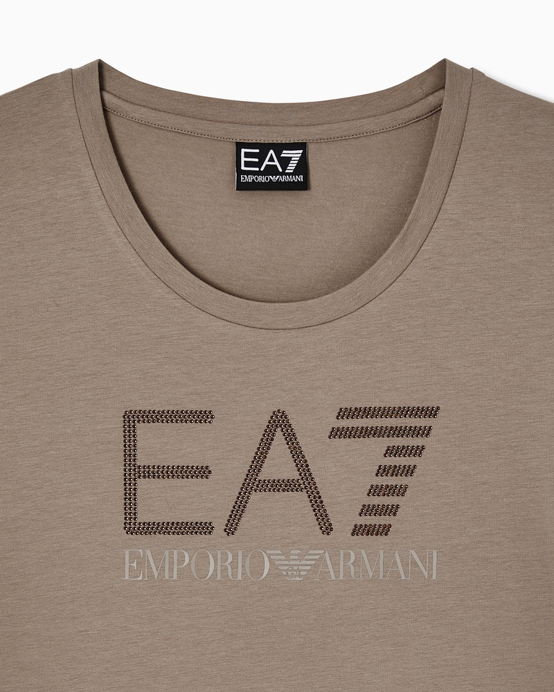 Tricou EA7 TRAIN LOGO SERIES W TEE SS RN FANCY STRASS - imagine 3