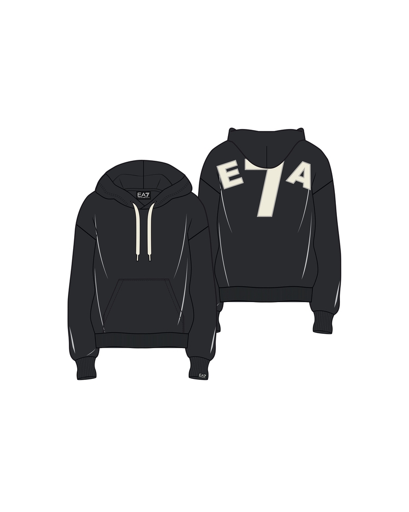 Hanorac EA7 TRAIN LOGO SERIES U HOODIE RN COFT OVERSIZE LOGO - imagine 3