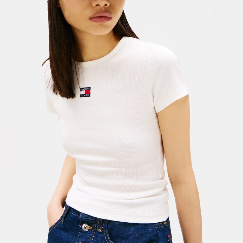 Tricou Tommy Hilfiger TJW SLIM BADGE RIB TEE - imagine 3