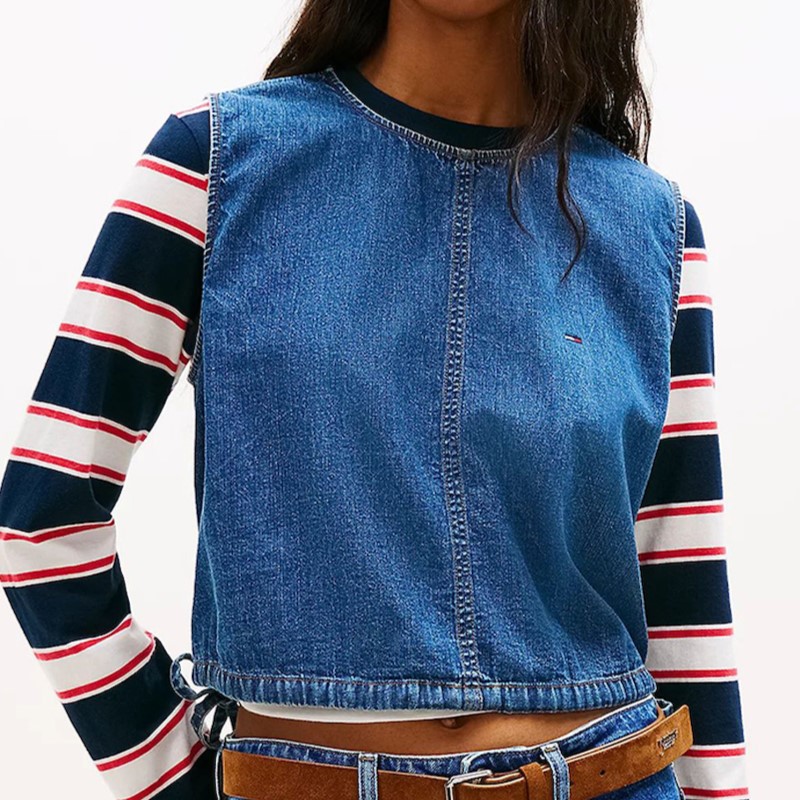 Bluza Tommy Hilfiger TJW TIE SIDE CHAMBRAY BLOUSE