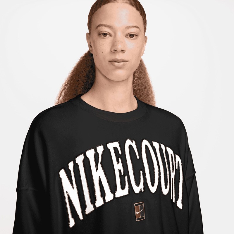 Bluza Nike W NKCT HRTGE FLC OOS GFX CREW - imagine 5