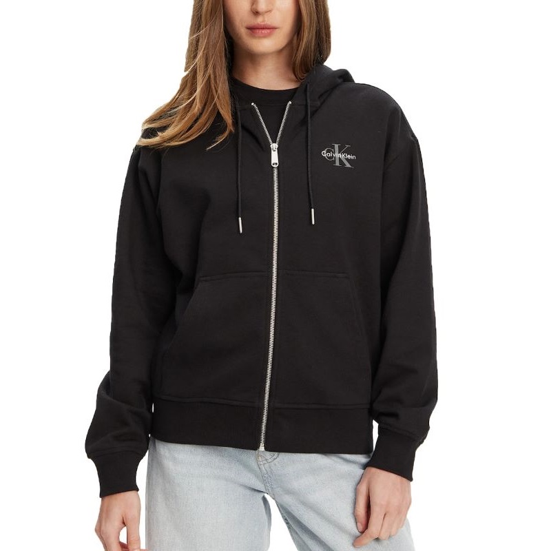 Bluza cu fermoar Calvin Klein MONOLOGO FRENCH TERRY FZBF HOOD