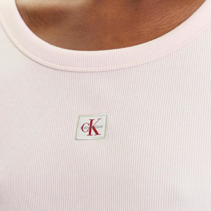 Tricou Calvin Klein A- WOVEN LABEL 2X2 RIB BABYTEE - imagine 3