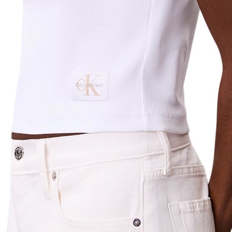 Tricou Calvin Klein A- WOVEN LABEL 2X2 RIB BABYTEE - imagine 3