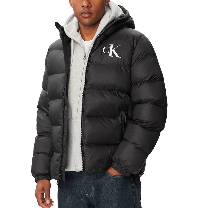 Geaca Calvin Klein LS LTWT NYLON PADDED HOODED PUFF