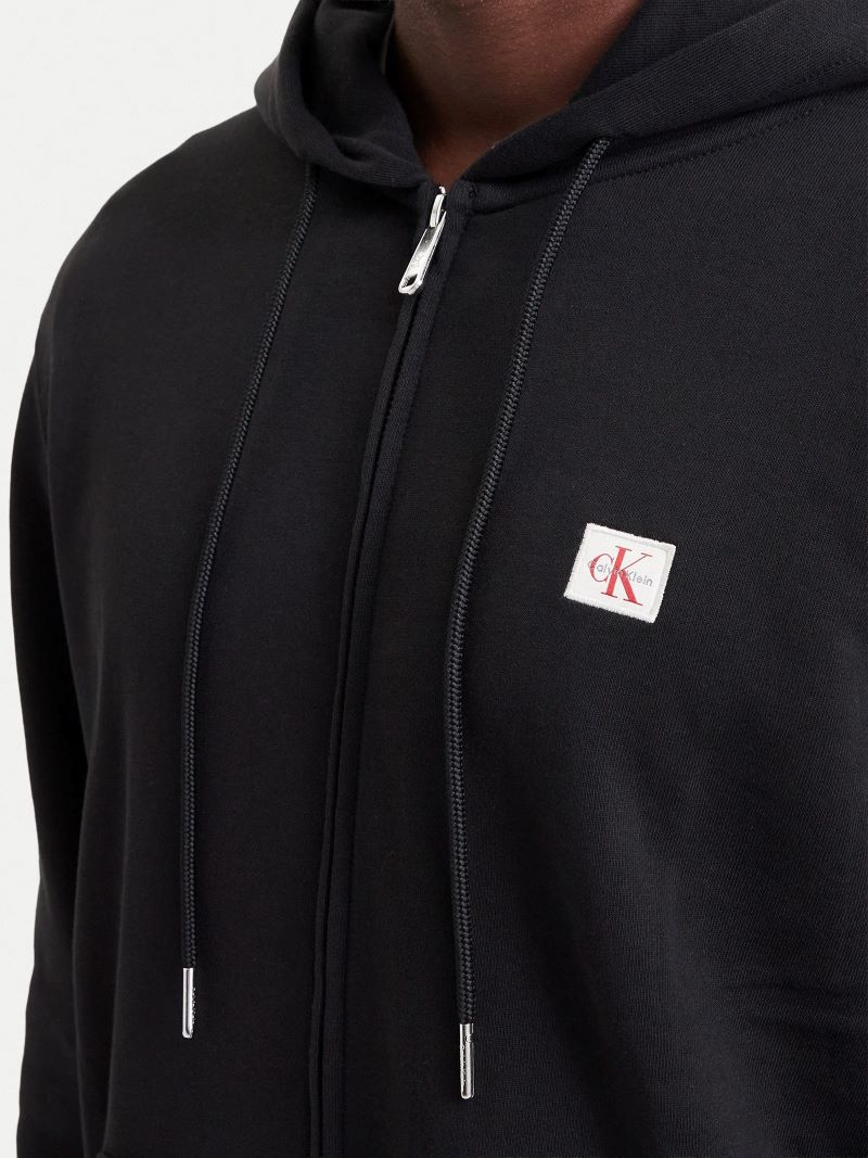Bluza cu fermoar Calvin Klein CL LS 350TERRY WVN LBL FZ HOODIE